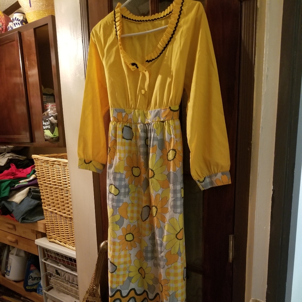 Original 60s Vintage !!!! Maxi dress !!! As Found